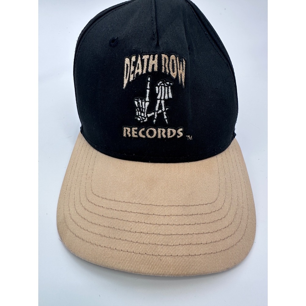 Death‎ Row Records Hat Black Beige Embroidered Logo Snapback Hip Hop